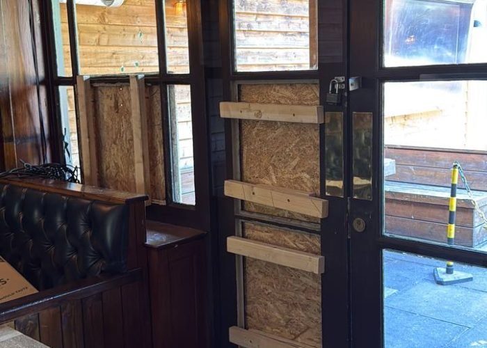 glass door boarding up