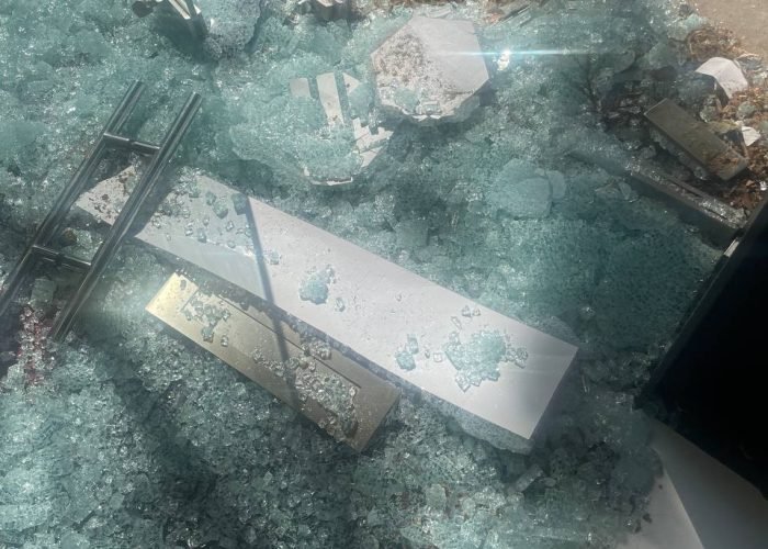 glass shattered to peace